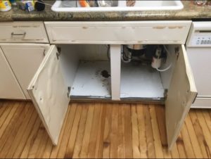 Cabinet Water Damage