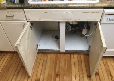 Cabinet Water Damage